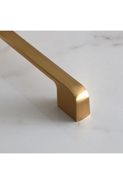 Badem10 Mâner Arel Mobilier de bucătărie - dulap, sertar, mânere uși; Aur mat, metal 224 mm