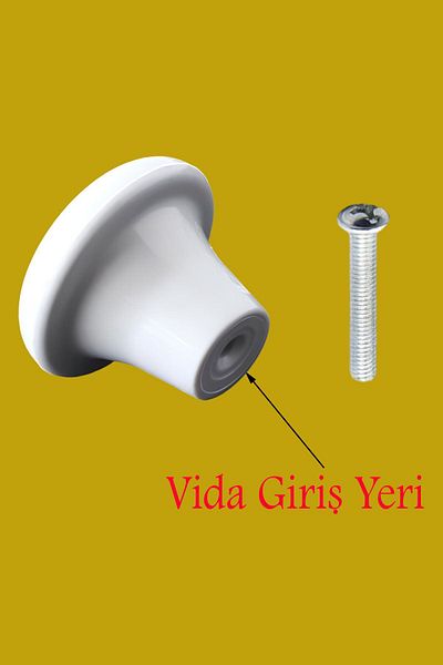 Badem10 (PĂSĂT PLASTIC) Buton ciupercă Mobilier alb Sertar de bucătărie Dulap dulap Mâner Mâner 5 buc