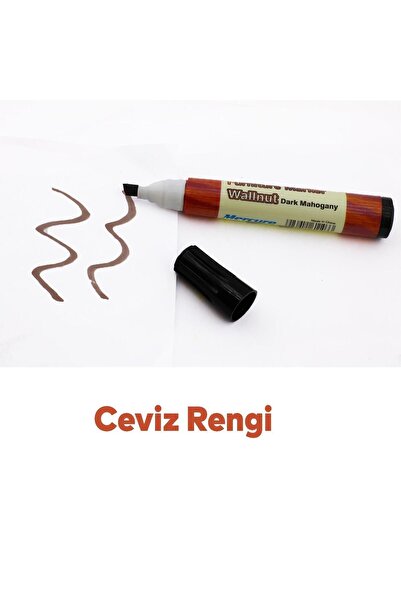 Badem10 Mobilya Rötuş Kalemi Ahşap Masa Sehpa Dolap Kalemi Çizik Giderici Çatlak Kapatıcı Kahverengi Ceviz