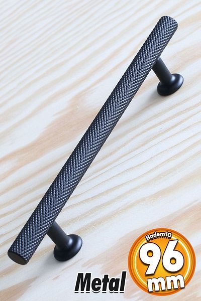 Badem10 Dolabollar Sertar de bucătărie cu mâner din metal negru (96MM) (PREMIUM)
