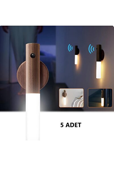 RRULTECH 5 Adet Şarjlı Kablosuz Sensörlü Led Aplik Şarjlı Harekete Duyarlı Do...