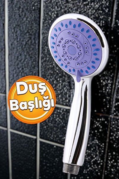 Badem10 Banyo Telefon Aksesuar Tek Duş Başlığı Klasik Tek Fonksiyonlu Su Fışk...