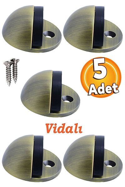 Badem10 Semicrescător Șurub Mâner Ușă Opritor Tampon Metal Opritor Ușă Opritor Suport Mâner Mat Antic 5 buc