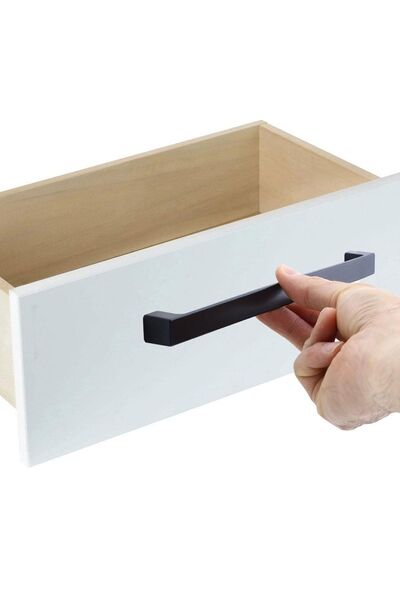 Badem10 Bihter Mobilier drept Sertar de bucătărie Dulap dulap Mâner Mâner negru (224 MM-22,4 CM) Mânere metalice