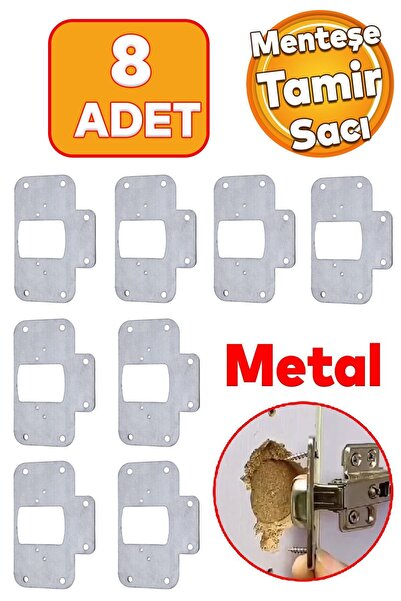 Badem10 Dolap Kapak Tas Taş Menteşe Tamir Sacı Saç Pratik Onarım Kiti 6,5x9 C...