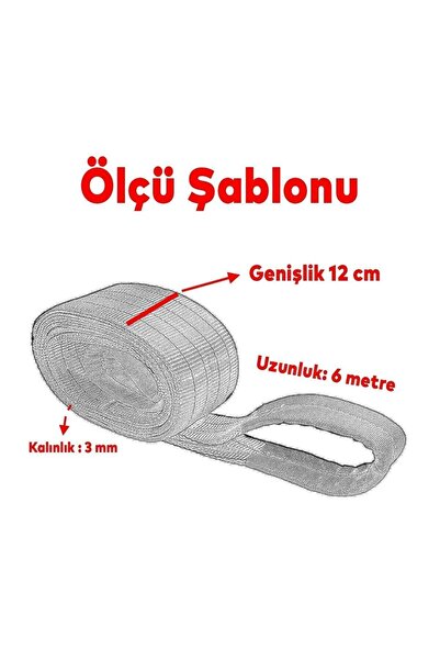 Badem10 Sapan Polyester Spanzet 5 Ton 6 Metre Kırmızı Sağlam Yük Kaldırma Taşıma İndirme Halat
