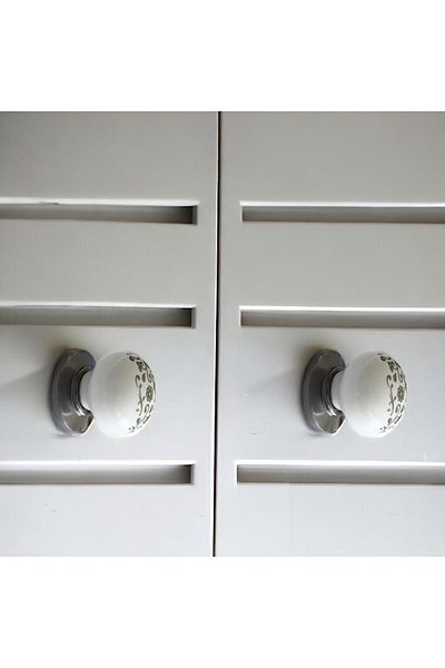 Badem10 Dulap cu butoane din porțelan alb afumat - Mobilier pentru bucătărie Sertar