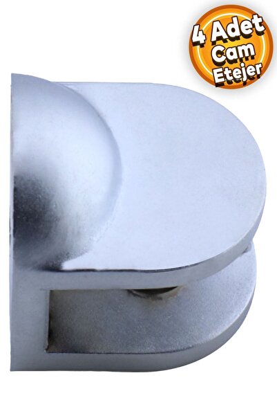 Glass Holder Wood Shelf Holder Glass Vanity Metal U Type Screw Matte Chrome (4 Pcs)