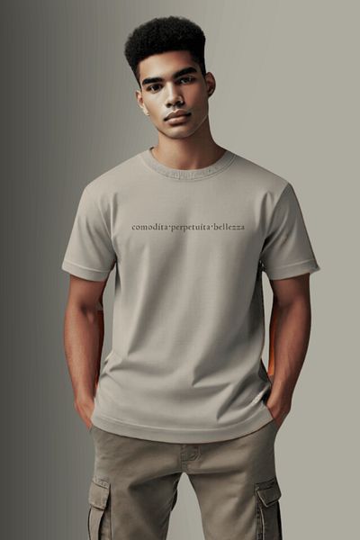 Re-clo Vitrivius Tee - Organic Cotton T-shirt with Front and Back Print Detail