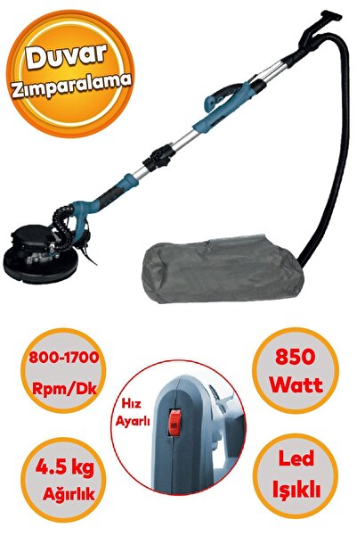 Badem10 Duvar Alçıpan Zımparalama Makinası 225 mm Led Işıklı PR835E Uzun Koll...