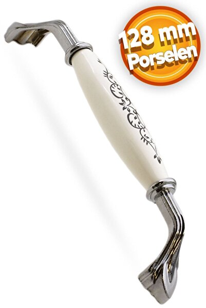 Badem10 Eljarana Premium Порцелянова кухонна шухляда - 128 мм 12,8 см Білий хром