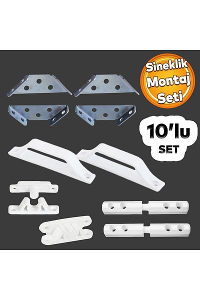 Badem10 Pimapen Set of 10 Pvc Window Door Screen and Mount - Plastic Handle and Hinge Snap Handle