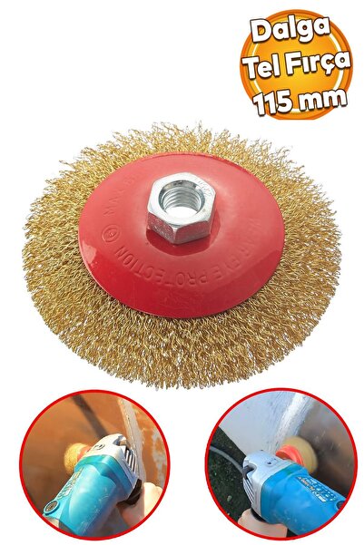UGR Konik Dalga Telli Daire Vidalı Fırça 115 Mm Kir Pas Boya Kazıma Temizleme...
