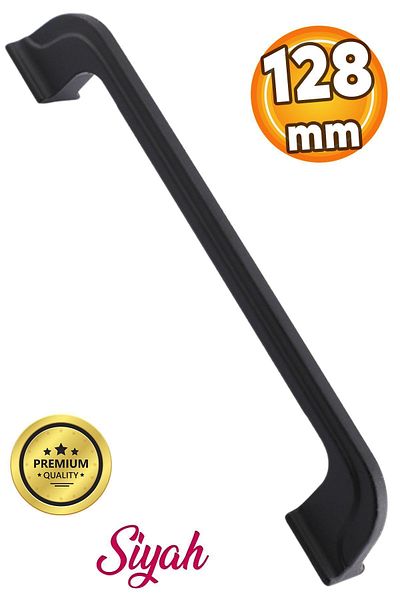 Badem10 Alperen Flat Furniture Black Metal Handles - 128MM 12.8CM Dulap sertar