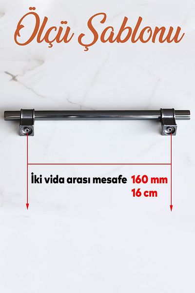 Badem10 Mâner plat din metal afumat Hisar 160 mm Mobilier Bucătărie Sertar Dulap Mânere dulap Mâner