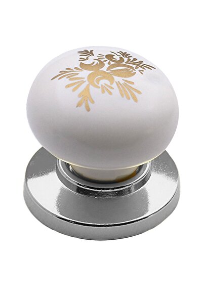 Badem10 Eymen Düğme Dolap Dolabı Kapak Kulpu Kulpları Kulbu Krom Polimer Kulp...