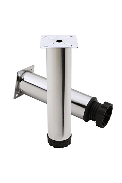 Badem10 Adjustable Furniture Sofa Plinth Armchair Metal Support Riser Leg 25cm Chrome Feet (4Pcs)