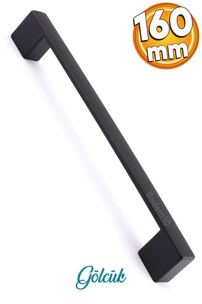 Badem10 Gölcük Flat Black Bucătărie Sertar Ușă Dulap Metal Club 160 mm