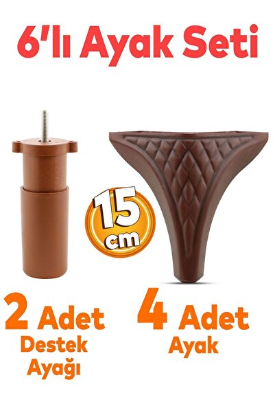 Badem10 Petek 6'lı Set Mobilya Tv Ünitesi Çekyat Koltuk Kanepe Destek Ayağı 1...
