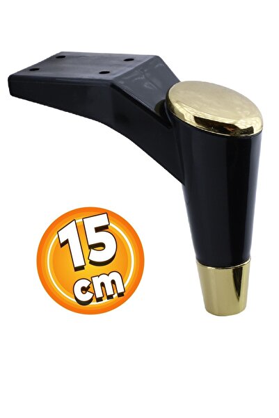 Badem10 Maya Lüks Mobilya Kanepe Sehpa Tv Ünitesi Koltuk Ayağı 15 Cm Siyah Al...