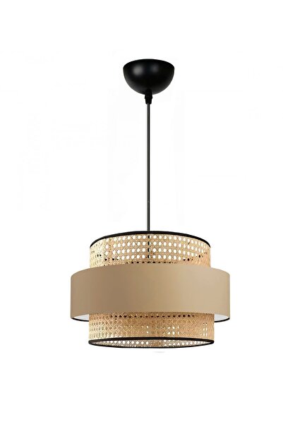 HOMİNG Homing Soho Retro Orijinal Rattan Minimalist Sarkıt Sütlü Kahve