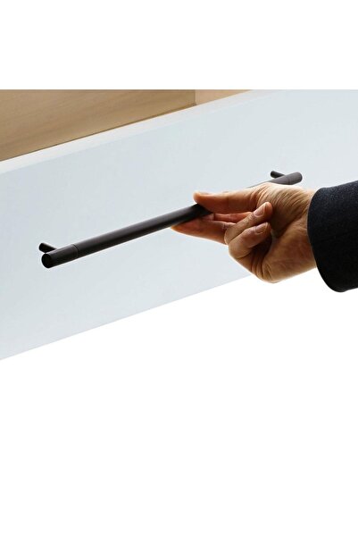 Badem10 Matte Black Metal Handle - Hitit Wardrobe Cabinet Club 256 mm Black Metal