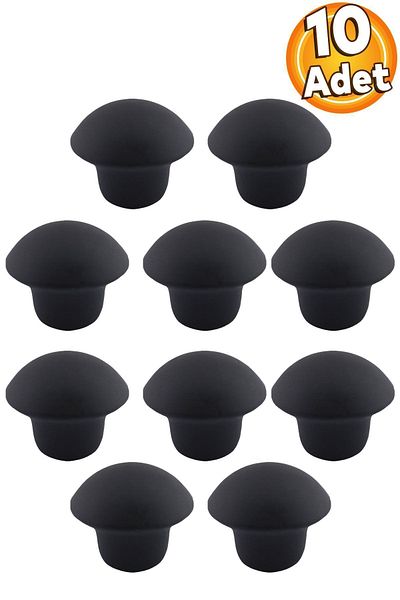 Badem10 Buton ciupercă Mobilier Sertar Bucătărie Camera Copiilor Dulap Dulap Mâner Mâner Metal Negru Mat 10 Buc