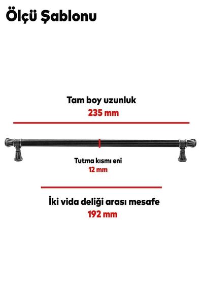 Badem10 Akbatı Dolap Dolabı Kapak Kulpu Kulbu (192 MM-19.2 CM) Bronz Metal Kulpları Mobilya Mutfak Çekmece