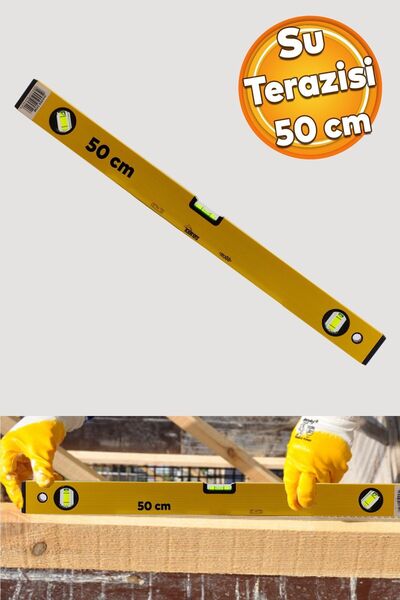 Badem10 Aluminyum Su Terazisi 50 Cm İnşaat Duvar Fayans Marangoz Mühendislik ...