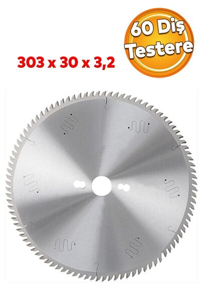 Badem10 Ahşap MDF Lamine Mobilya Tahta Sunta Kesme Testeresi Metal Tezgah Tipi Uyumlu 303 mm 30 mm 60 Diş