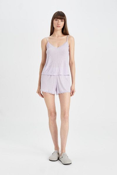 DeFacto Ripp-Pyjama-Set mit Riemen – C7996ax24hs