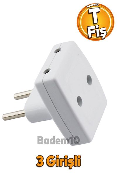 Badem10 3 Way T Plug Socket Golyat Multiple Group Socket Multiplier Triple Golyat Electrical Socket
