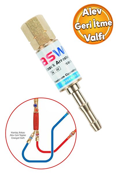 Badem10 Kasweld Alev Geri Tepme Valfi Oksijen Kaynak 3006 O Gaz Şalome Tüp Ha...