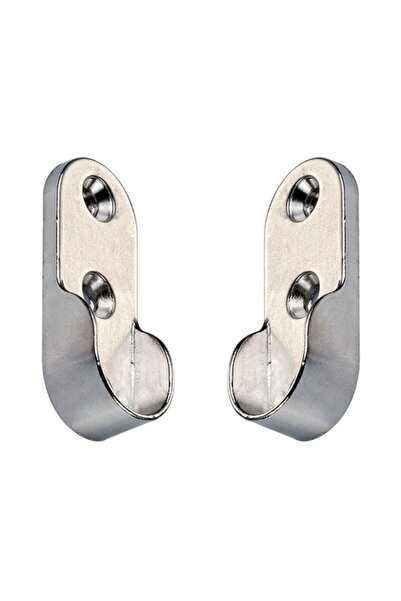 Nobel Boru Askı Flanşı Krom Oval Dolap Elbise Askı Aparatı (2 ADET)