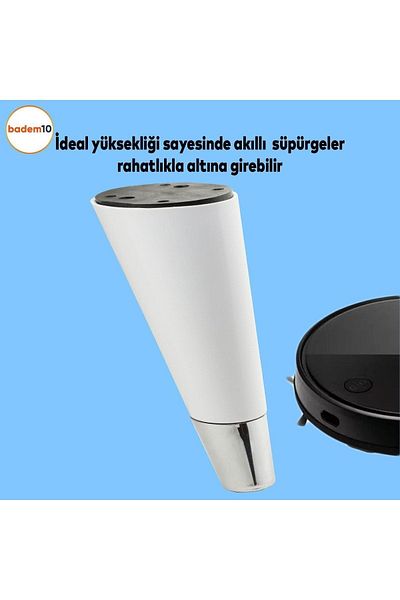 Badem10 Mobilier de lux conic Canapea Unitate TV Noptiera Noptiera Scaun Scaun Picior 12 Cm Picioare Cromate Albe