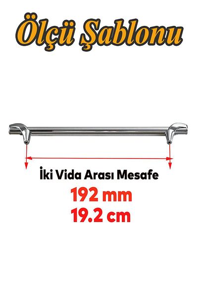 Badem10 Prade (Premium) 192 mm Chrome Metal Furniture Kitchen Drawer Cabinet Cabinet Handles Handle Handle