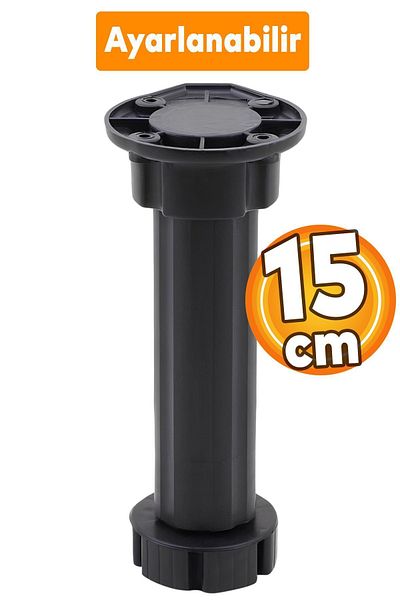 Badem10 Dulap TV negru de 15 cm - Picior de ridicare reglabil