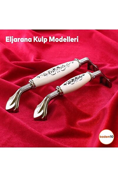 Badem10 Eljarana Premium Порцелянова кухонна шухляда - 128 мм 12,8 см Білий хром