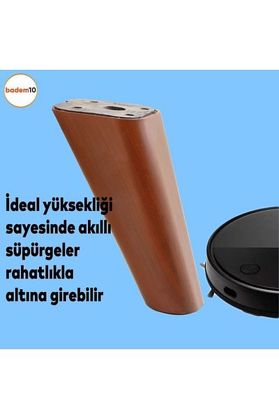 Badem10 Linden Mobilier de lux Canapea Masuta de cafea Unitate TV Picioare 12 Cm Maro Picioare Baza Ovale
