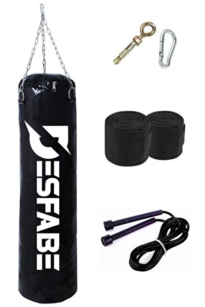 desfabe Boxing Star 70x25 Cm Zincirli Boks Kum Torbası Siyah Askı Aparatı El ...