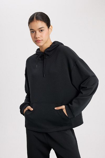 DeFacto Premium-Oversize-Sport-Sweatshirt mit Kapuze – Kängurutasche B5206ax24sp