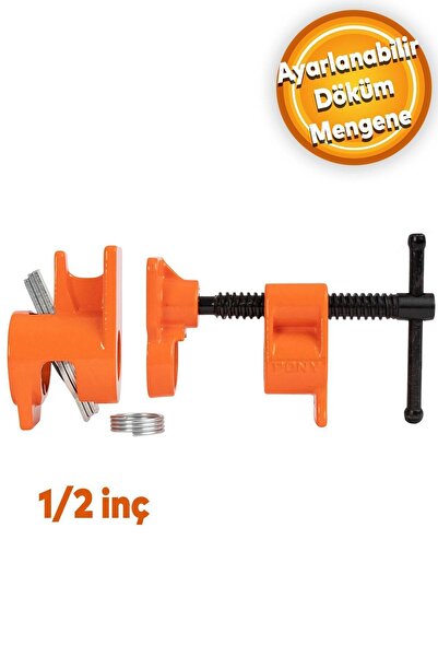 Badem10 Tezgah Boru Kelepçesi Kıskaç Ayarlanabilir Mengene Boru Tipi İşkence 1/2 Inç