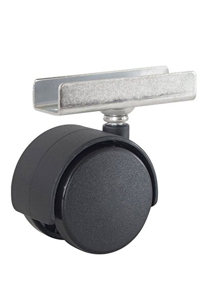 Badem10 Döner Mobilya Ofis Koltuk Tekeri Geçme U Tablalı Teker 50 Mm Siyah 20 Kg