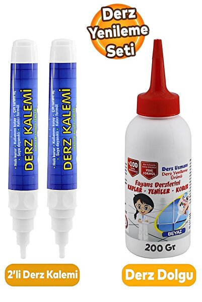 Badem10 (3'LÜ SET) Fayans Beyaz Derz Boyama Boyası Kalemi + Fayans Arası Hazı...