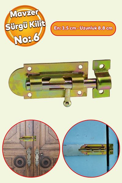 Badem10 Mavzer Sliding رقم: 6 قفل كادميوم 35x88 مم نافذة الباب قفل أمان مزلاج