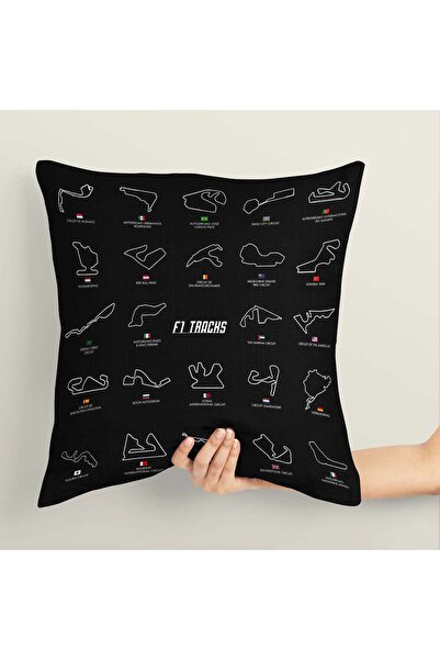 The Lucid Lab All Tracks Black / Formula 1 Pistleri Çift Taraflı Kırlent Kılı...