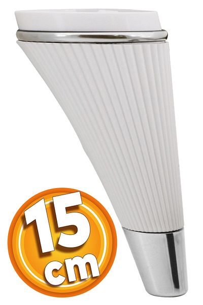 Badem10 Unitate TV de lux din fier cromat alb - picior de canapea de 15 cm