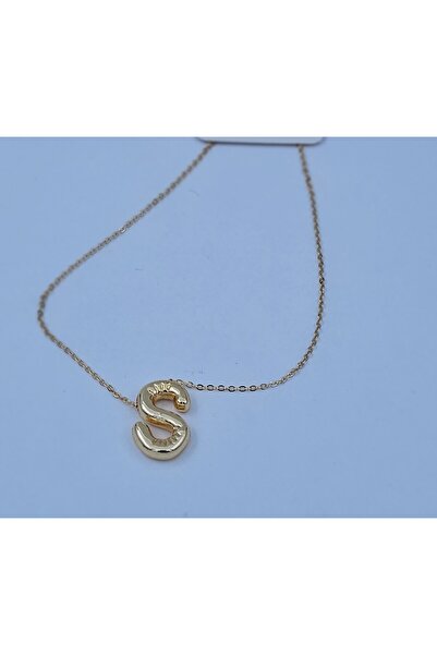 CAM Kadın koly Balon harfi  ince zincir kolyesi gold ve gümüş renki