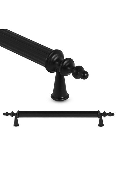 Badem10 Negru Metal Mat - Ovacık (224 MM - 22,4 CM), Mobilier Bucătărie Sertar Dulap și Mâner
