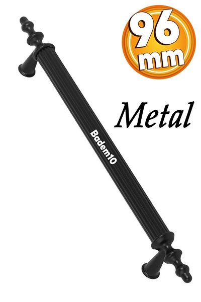 Badem10 Negru Metal Mat - 96MM Mobilier Bucătărie Sertar Dulap Mâner Mâner